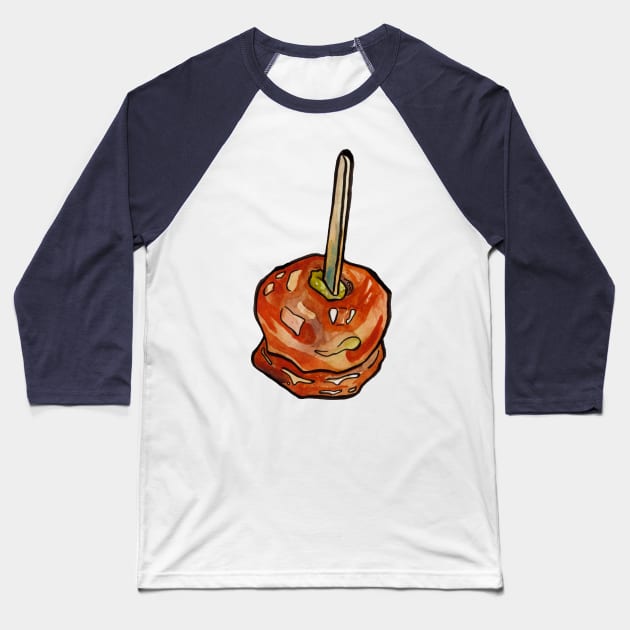 Caramel Apple Baseball T-Shirt by JenTheTracy